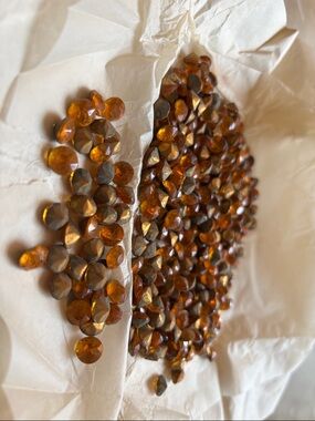 Extra Prima Amber Faceted Rhinestones - Loose Craft Gems